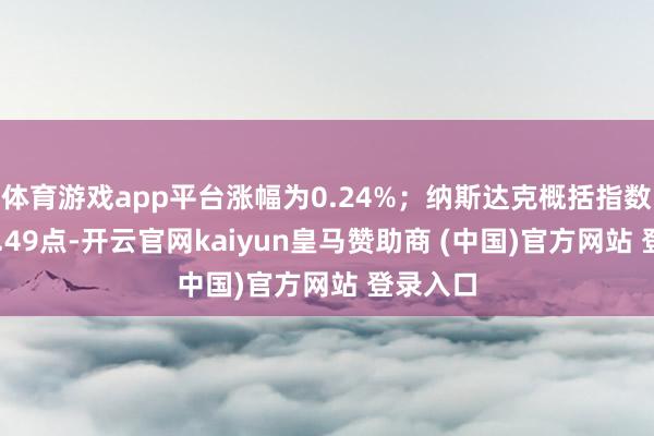 体育游戏app平台涨幅为0.24%；纳斯达克概括指数高潮14.49点-开云官网kaiyun皇马赞助商 (中国)官方网站 登录入口