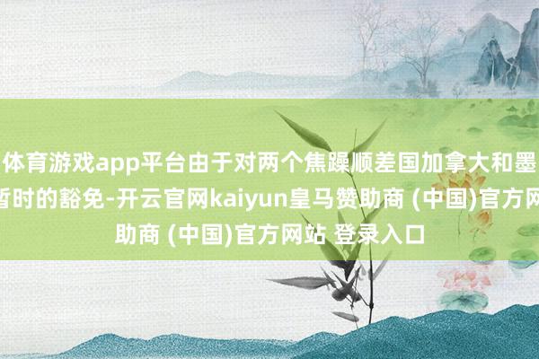 体育游戏app平台由于对两个焦躁顺差国加拿大和墨西哥接受了暂时的豁免-开云官网kaiyun皇马赞助商 (中国)官方网站 登录入口