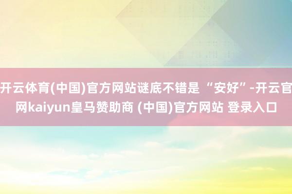 开云体育(中国)官方网站谜底不错是 “安好”-开云官网kaiyun皇马赞助商 (中国)官方网站 登录入口