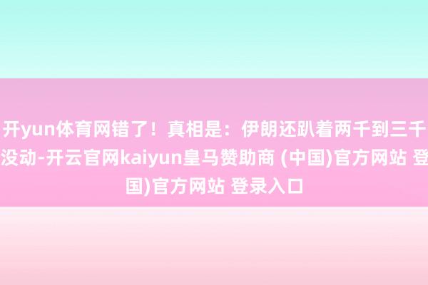 开yun体育网错了！真相是：伊朗还趴着两千到三千枚导弹没动-开云官网kaiyun皇马赞助商 (中国)官方网站 登录入口