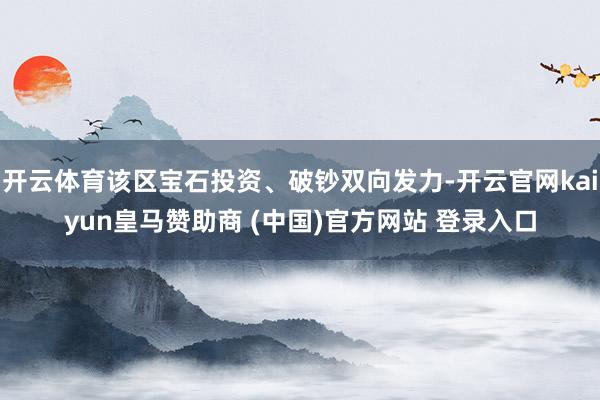 开云体育该区宝石投资、破钞双向发力-开云官网kaiyun皇马赞助商 (中国)官方网站 登录入口
