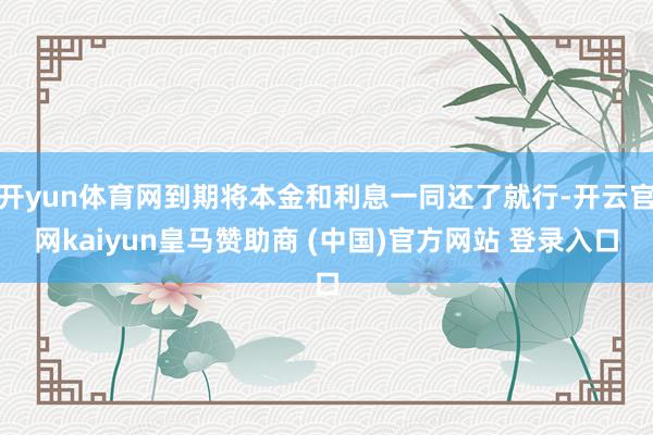 开yun体育网到期将本金和利息一同还了就行-开云官网kaiyun皇马赞助商 (中国)官方网站 登录入口